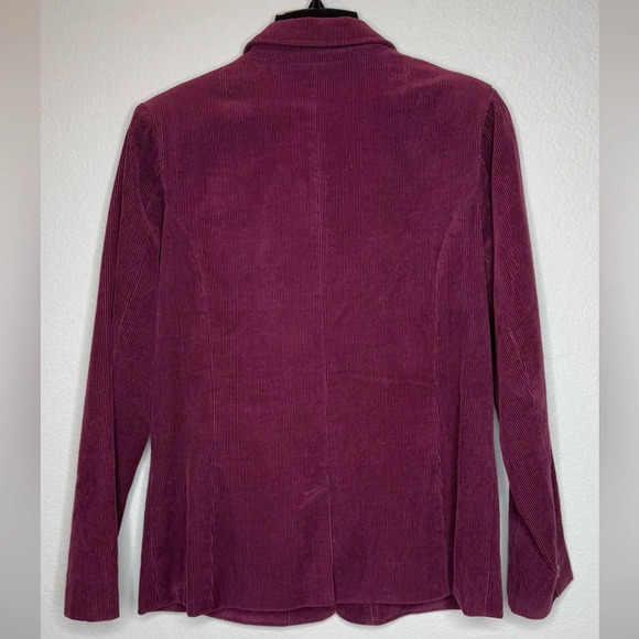 Corduroy Blazer Jacket Women’s M Burgundy Career‎ Classic Jacket - Picture 6 of 9